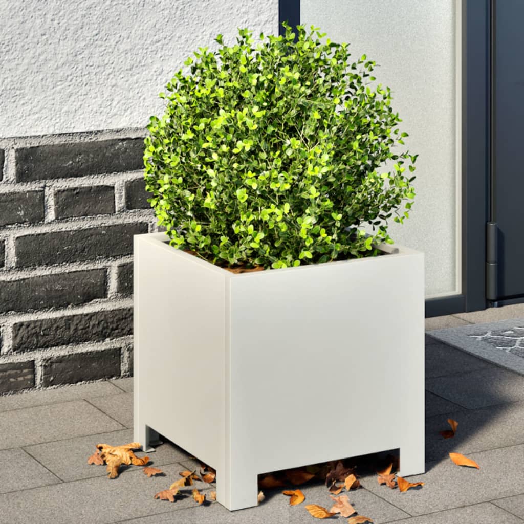 White Plant Pot 30x30x30 cm Steel