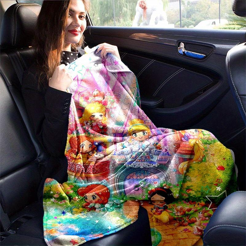 1pc, Disney Princesses (3) Cozy Flannel Throw Blanket Perfect Gift for Bedroom, Living Room, Travel, Camping, Car