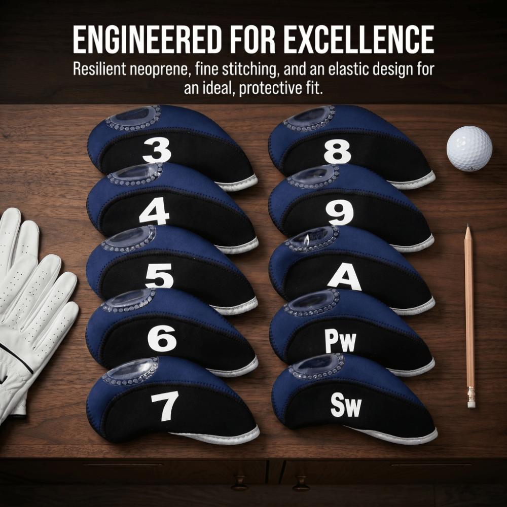 10pcs Neoprene Golf Club Head Covers Scratch Proof Golf Club Head Cover Set Golf course