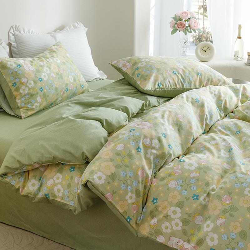 Ins стиль, чистый хлопок, четыре предмета, студенческая общежития, кровать, наволочка, пододеяльник, простыня, комплект из трех предметов