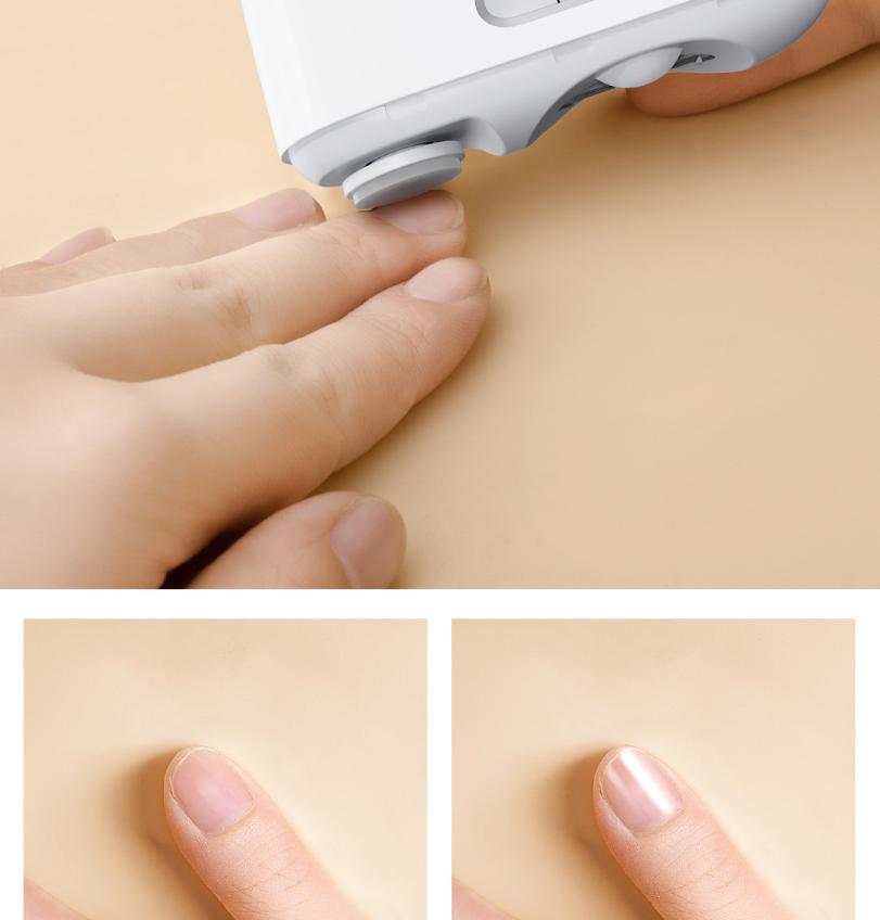 Xiaomi Электрическая машинка для стрижки ногтей Youpin Xiaolang 2 в 1, 2 полировки, USB аккумуляторная кусачка для ногтей, инструменты для полировки со светом для детей и взрослых