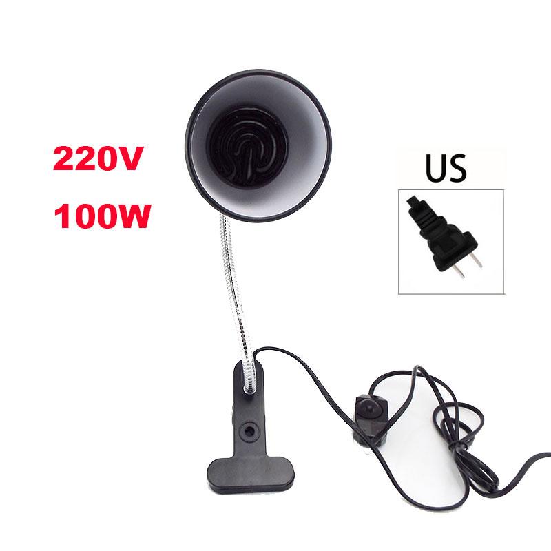 Лампа для обогрева рептилий 50 Вт 75 Вт 100 Вт Комплект светильников для черепах с зажимом E27, держателем для обогрева, греет черепах