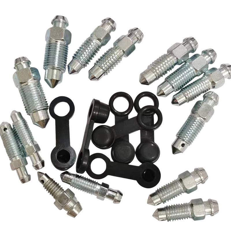 2/10Pcs Motorcycle Brake Caliper Oil Drain Deflation Screws M8 M10 With Rubber Cap For Caliper Air Bleed Nipple Bolts