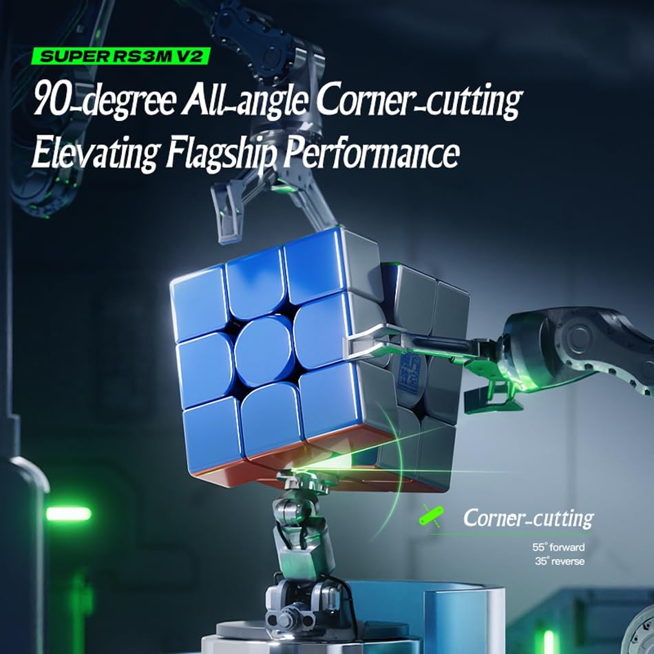 Bucubke Moyu Super RS3M V2 Ball Core UV 3x3 Magic Cube 2023 Puzzle Magic Cube MFJS Super RS3 M V2 Magnetic Levitation Ball Core Positioning Magic