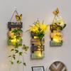 Настенное украшение Ins Style Настенный светильник Nordic Originality Plant Butterfly Background Home Decor Настенные светильники Ваза Лампа для спальни