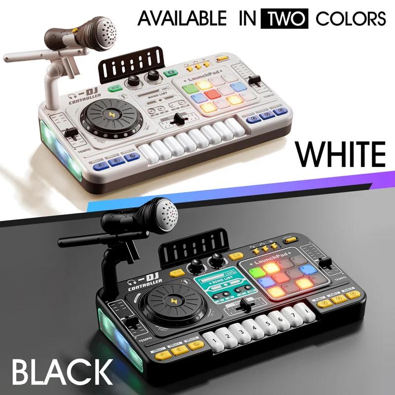 Игрушечный DJ-микшер с проигрывателем, микрофоном, Bluetooth, музыкальной клавиатурой, многофункциональный музыкальный инструмент, подарок для детей, мальчиков