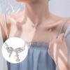 Серебряная цепочка на ключицу с подвеской в виде бантика, ювелирные аксессуары, простая цепочка с подвеской для девочек/женщин