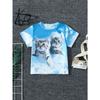 New Funny Animal Cat 3d Print Girls' T-Shirts Party Fashion Short Sleeved Tops Tee 2025 Casual T-Shirts Girls' Clothing