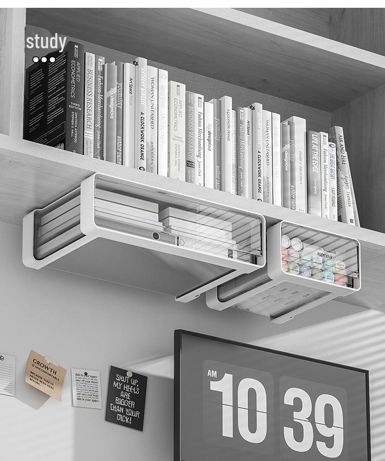 Подвесной пластиковый ящик для хранения офисных принадлежностей и косметики под столом