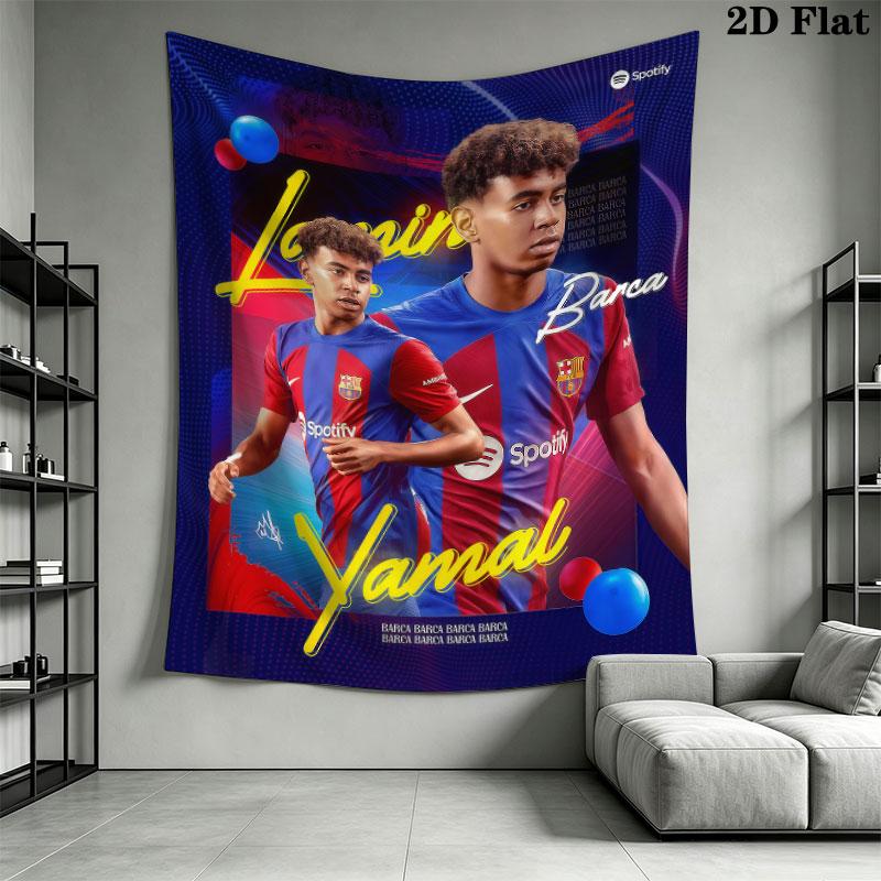 Lamine Yamal Icon Wall Hanging Printed Fabric Blanket Decorative Tapestries for Bedroom Living Room Home Decor