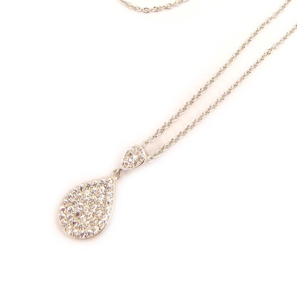 Les Trésors De Lily [L4600] - Серебряное ожерелье «Богиня» белое серебро (родиевое покрытие) - 20x10 мм