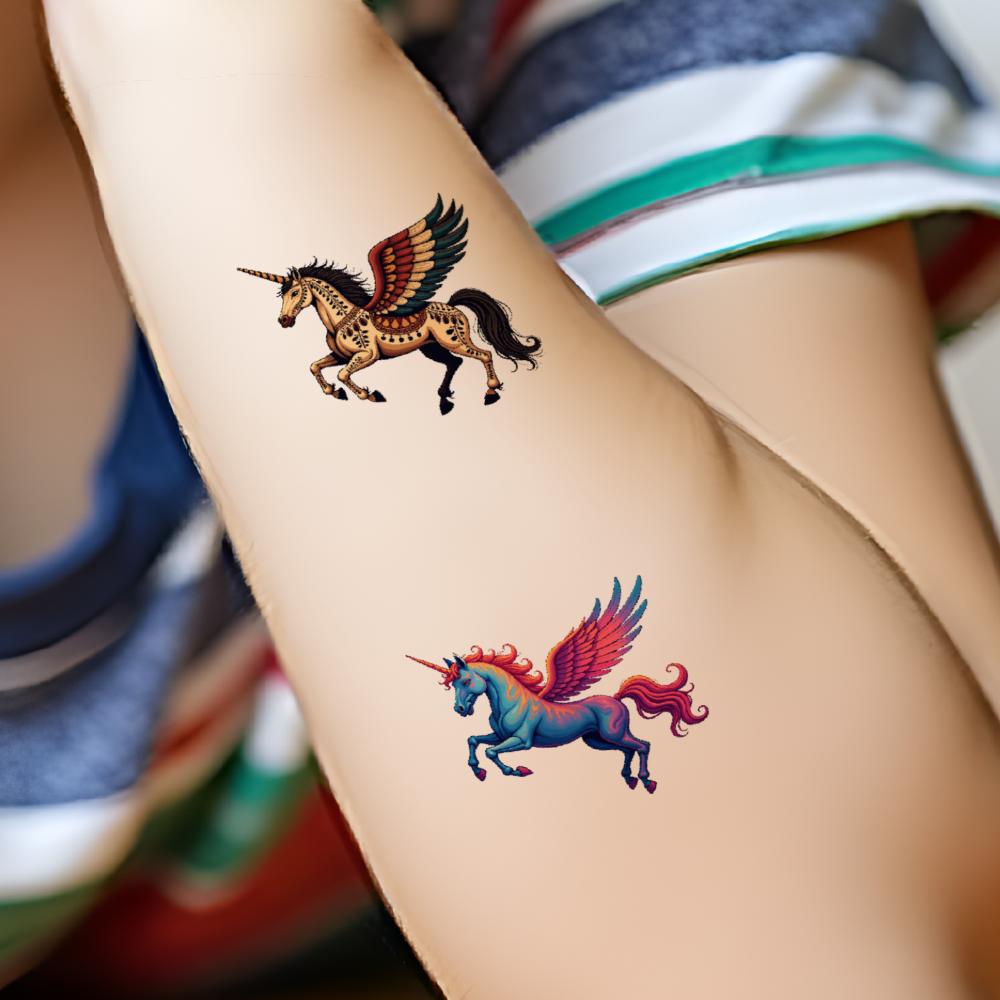 54 шт. Временные татуировки-наклейки Единорог Милые Мультяшные Водонепроницаемые Одноразовые Наклейки на Тело Детские Мальчики Девочки Боди-арт Татуировки на Руку