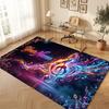 Music Theme Soft Crystal Velvet Rug Custom Name & Text Print Non Slip Floor Rug for Bedroom Living Room
