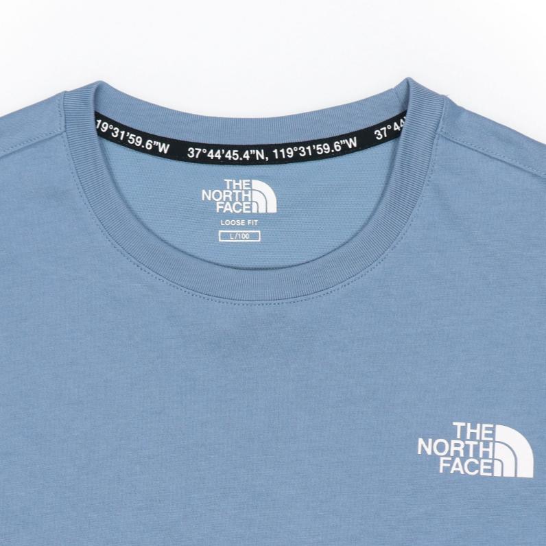 THE NORTH FACE T-Shirts Unisex Smoke Blue Crew Neck Moderate Straight Fit NT7UM10M