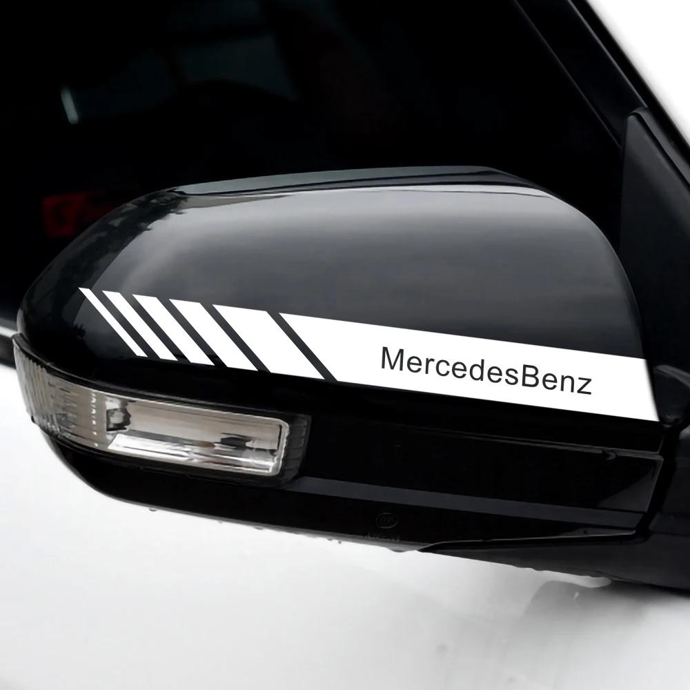 2PCS car rearview mirror decorative sticker is suitable for Mercedes-Benz AMG badge CLKLA A180 W108 W201 W212 W213 W22.