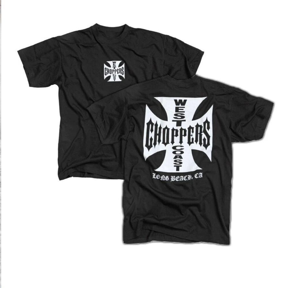 West Coast Chopper 2 Sides Graphic Black T-shirt, Summer Unisex T Shirt.