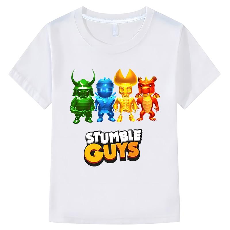 2023 детские футболки Stumble Guys, топ в стиле аниме, летние футболки с короткими рукавами, футболка y2k для детей, для мальчиков 10 лет, цельная одежда для мальчиков и девочек