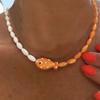 Jewelry Fish Pendant Necklace Bohemia Beads Chain Choker Trendy Mini Fish Necklace  Summer