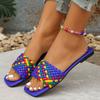 Модные женские тапочки Новинка Летний тренд Модные повседневные пляжные тапочки Женские с открытым носком Отпускные сандалии на плоской подошве Шлепанцы Женские Zapatos De Mujer