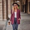 Autumn Winter Women Solid Color Pit Strips Jacket Coats Fashion Ladies Warm Clothing Casual Long Sleeve Cardigan Coat