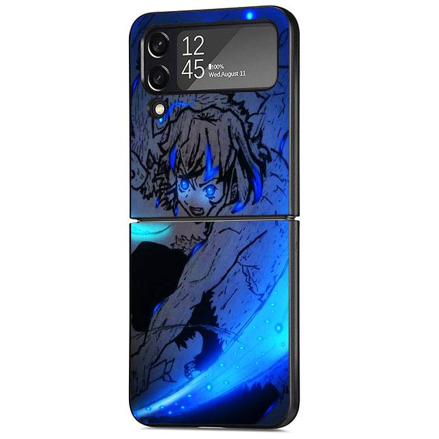 Anime Phone Case for Samsung Galaxy Z Flip 3 5G ZFlip3 ZFlip Z Flip 4 Zflip Flip3 Flip4 Demon Slayer Kamado Black Cases Shell
