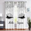Hello Gorgeous Unicorn Eyelash Print Curtain for The Bedroom Custom,Suitable for Decor Curtains Living Room