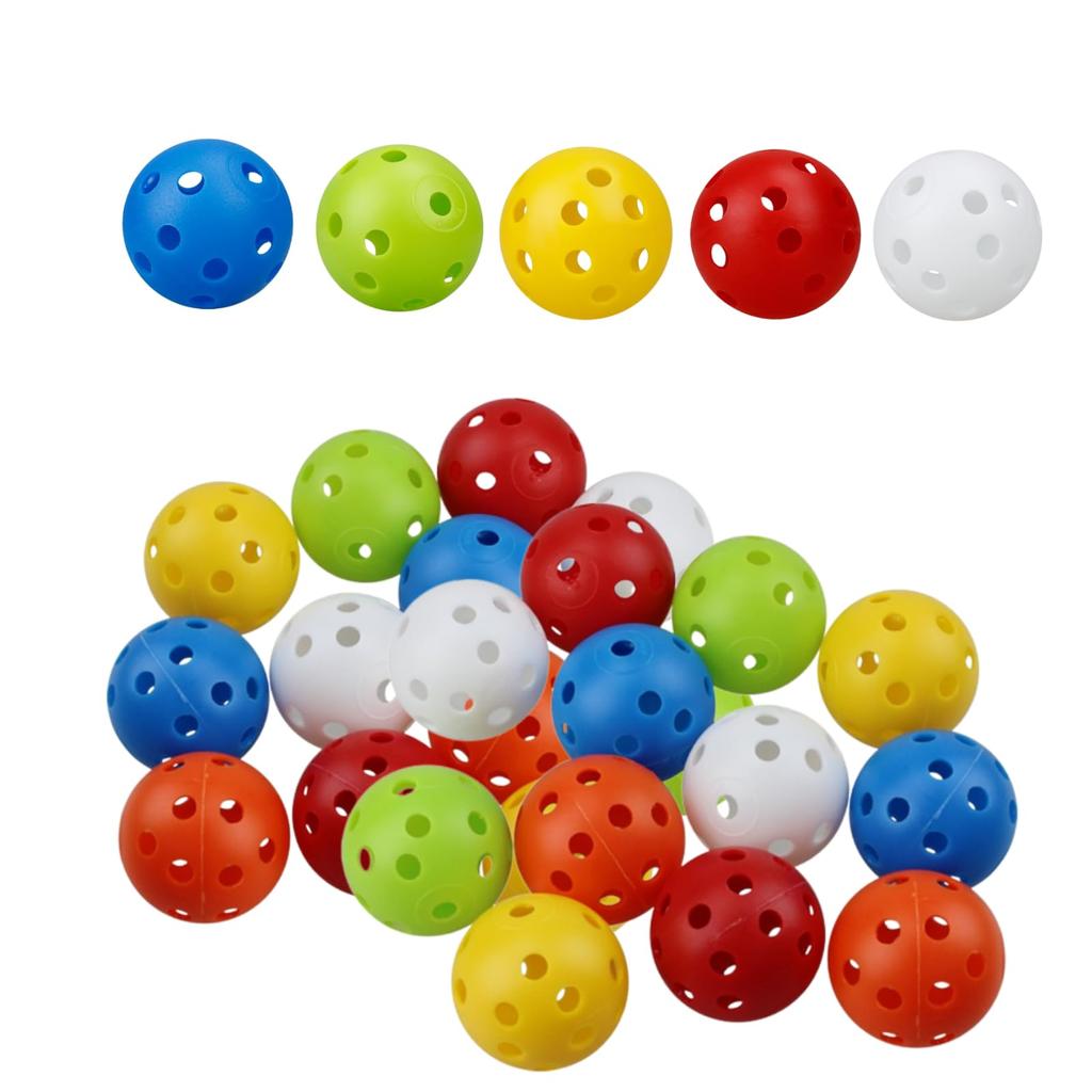 JNALFG Golf Practice Plastic Hollow Training Home Balls, Balls, Lightweight, Perforated, Balls, Indoor/Outdoor Use, Practice, 50-Pack (5 Colors)