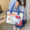 Hello Kitty Kuromi Cinnamoroll My Melody Pochacco Pattern Canvas Tote Bag For Students And Commuters With Large Capacity