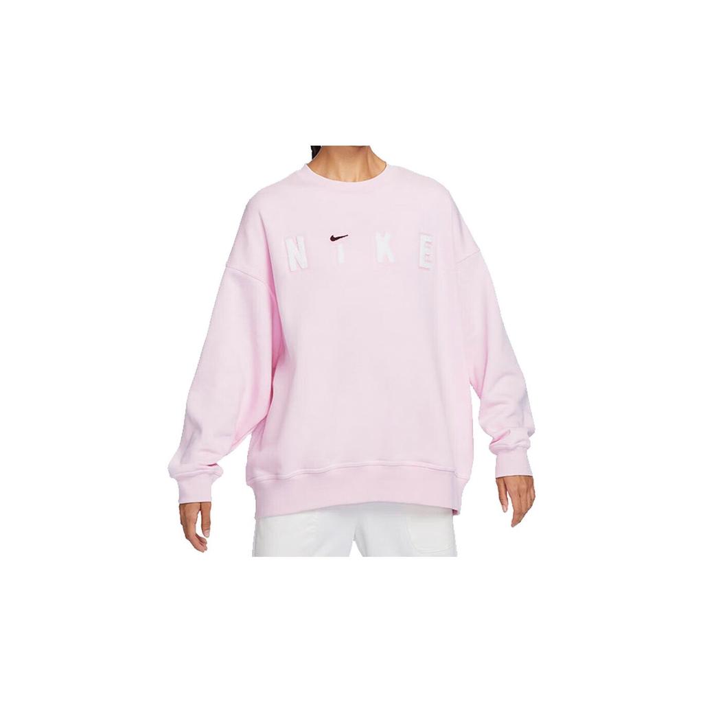 Nike As W Nsw Cozy Flc Os Crew Neck Casual Loose American Retro Sweatshirt Women sweatshirt Pink FV4012-663