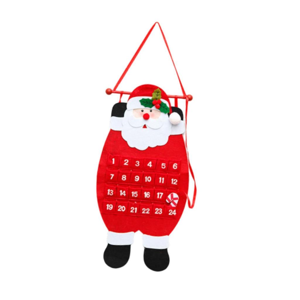 Рождественский Адвент-календарь Подвесное нетканое рождественское украшение Рождественский подарок для камина Праздничное украшение для дома Рождественский подарок