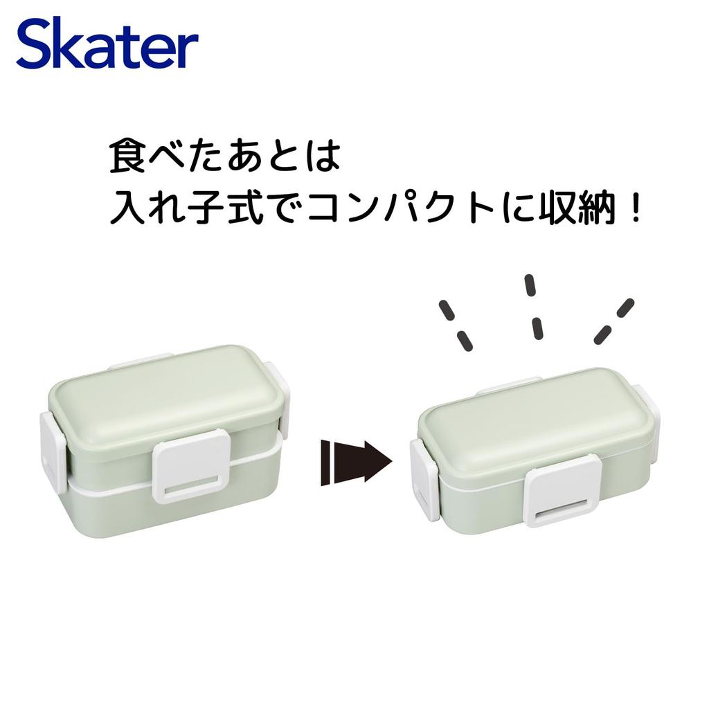 Skater Antibacterial Lunch Dull Made in Soft-Serving Dome-Shaped Lid, Two-Tier Box, 600ml, Green, Japan, PFLW4AG-A