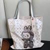 Labubu Geometric Diamond Grid Shoulder Bag, Hand-held Tote Women's Bag CLE
