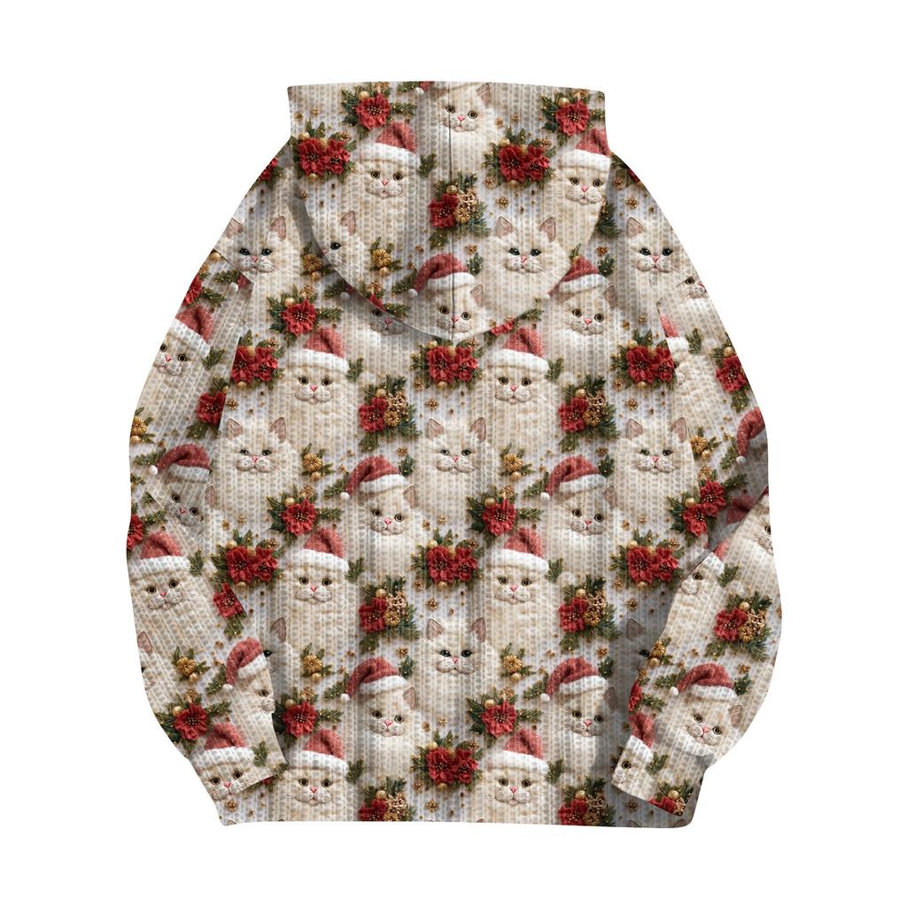 Женская модная куртка, повседневный кардиган с капюшоном и длинными рукавами с принтом, толстовки