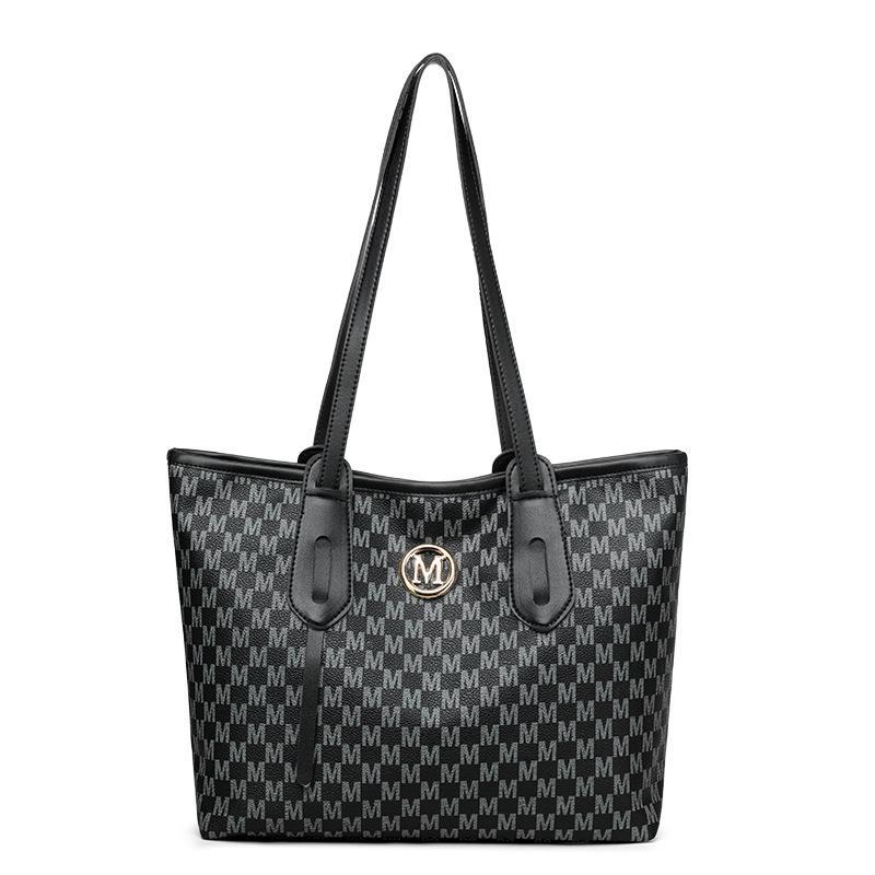 Новая простая модная женская сумка на плечо большой вместимости с ретро-принтом, повседневная универсальная портативная сумка-тоут