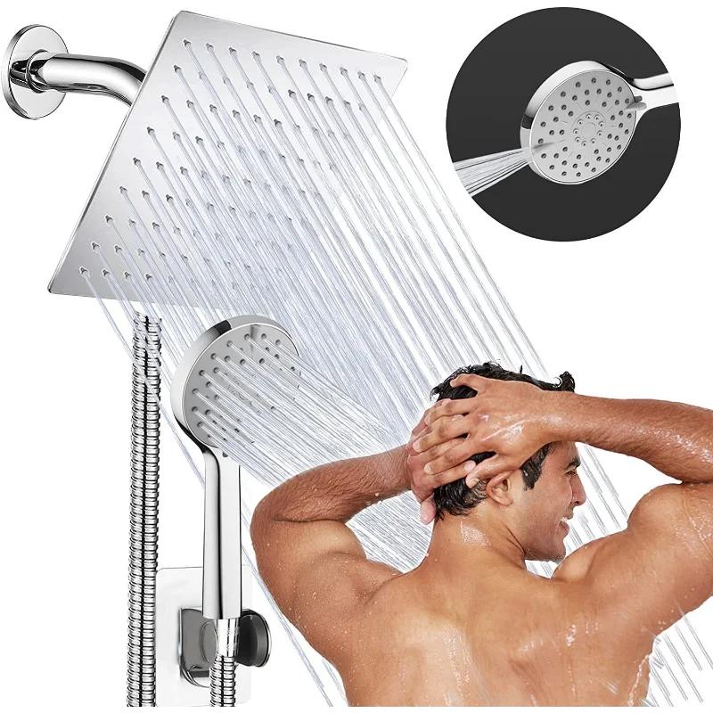 Роскошная система тропического душа для ванной комнаты, набор для душа с верхним распылением из нержавеющей стали, наборы смесителей для душа для ванной комнаты, 5 режимов, ручное сиденье для душа