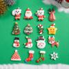 Mini Christmas Resin Figurine Crafts Santa Trees Elk Snowman Bells Flatback Cabochon Scrapbook Ornament Diy Hairwear Accessories
