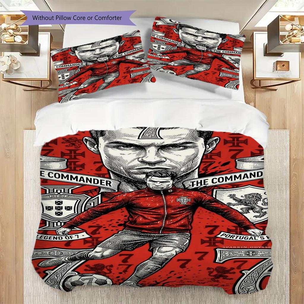 Ronaldo's Legacy Bedding (1 * duvet cover + 2 * pillowcase, without core) Bedding set Christmas birthday gift Soft and comfortable