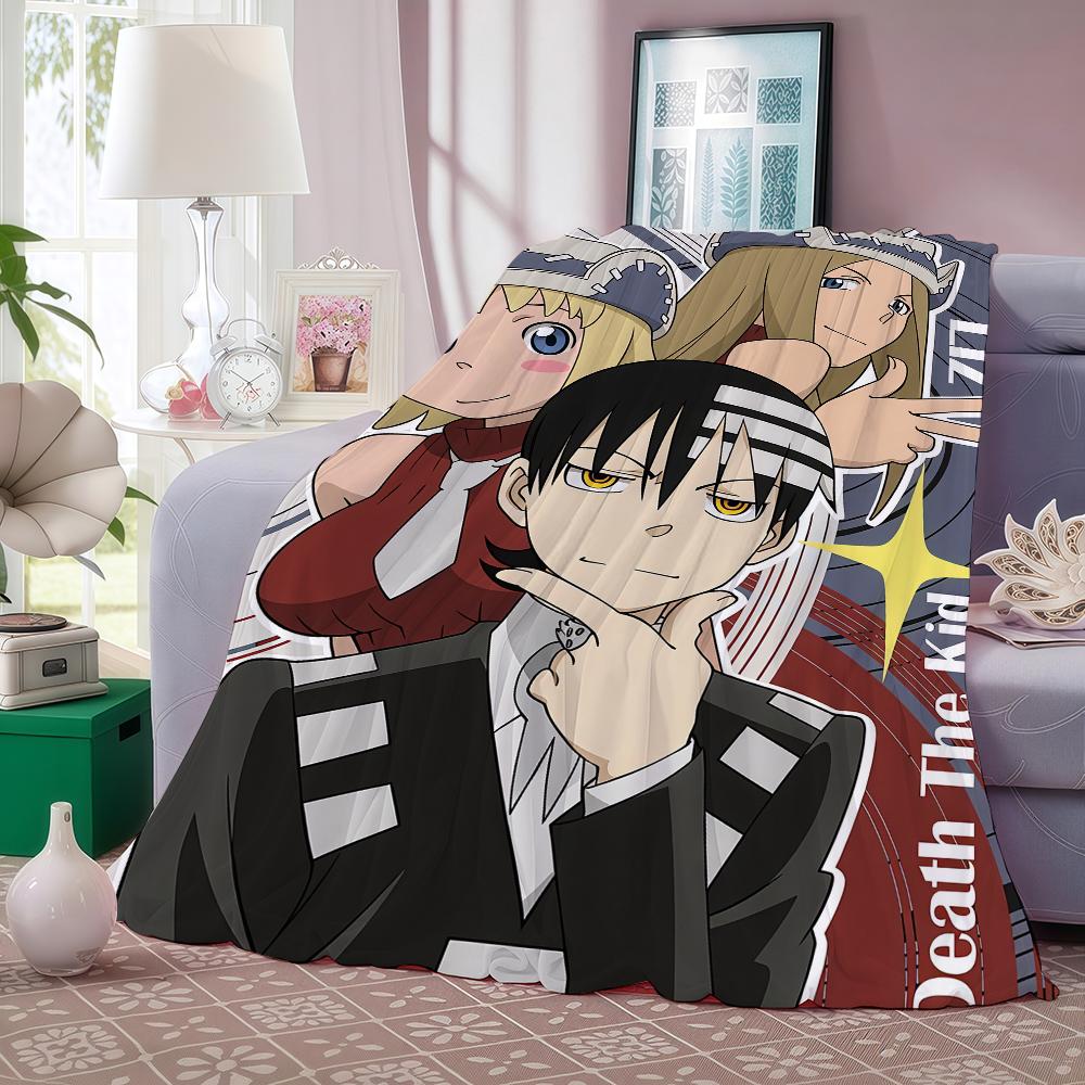Приключенческое аниме Soul Eater Плед для дивана, офиса, кровати, самолета, путешествий, сна, чтения, отдыха, кемпинга Мягкий и теплый