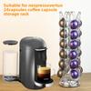 Стеллаж для хранения кофейных капсул, 24 капсулы для кофе Nespresso, стойка для хранения кофейных чашек, Vertuo, стеллаж-дисплей из нержавеющей стали