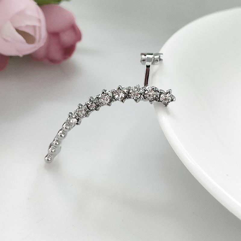 Зажимы для ушей со стразами, серьги-клипсы для пирсинга, одиночные серьги для женщин, модные ювелирные аксессуары