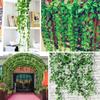 Artificial Green Ivy Leaf Rattan Creeper Leaves Vine Hanging Garland DIY Fake Flowers Plants for Garden Wedding Party Home Decor