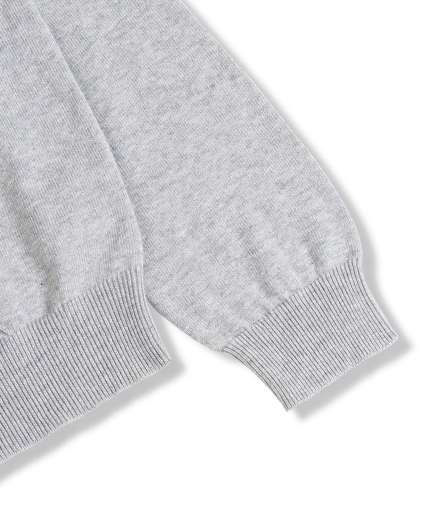 MUDSALT Cable Henley Neck Knit Melange Gray
