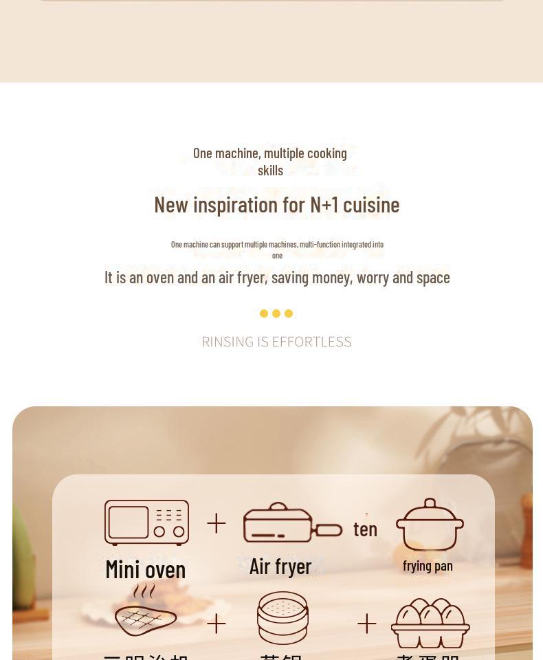 Машина для завтрака Xiaobeizhu 4-в-1: Пар, выпечка, жарка и варка — мини-многофункциональный тостер-духовка.