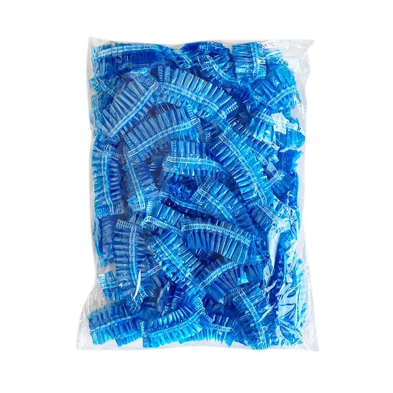 100pcs Disposable Plastic Shower Cap Elastic Disposable Shower Caps Anti Dust Waterproof Hat Hair Salon Beauty Accessories