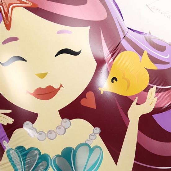 Mermaid Balloon Decorative Colorful Mermaid Aluminum Film Birthday Balloon Holiday Decor