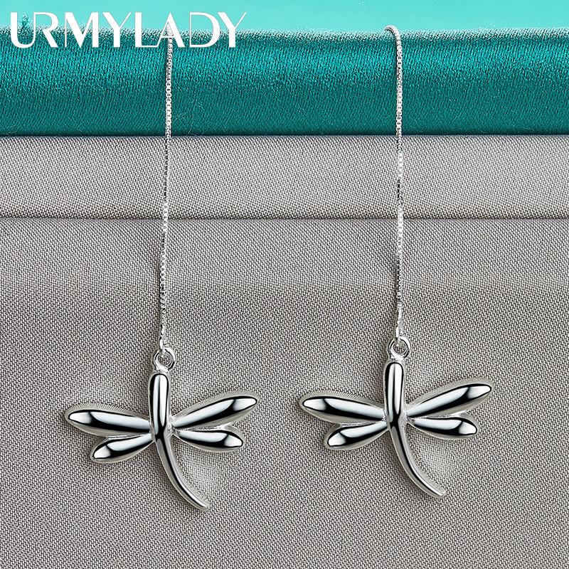 Серьги из стерлингового серебра 925 пробы в форме уха стрекозы для женщин, очаровательные ювелирные изделия