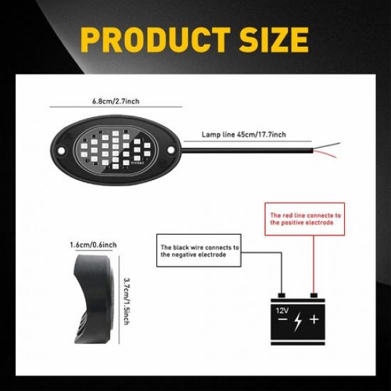 8Pods Blue LED Rock Lights Neon Underglow Light Decor For ATV Motorcycle UTV Car