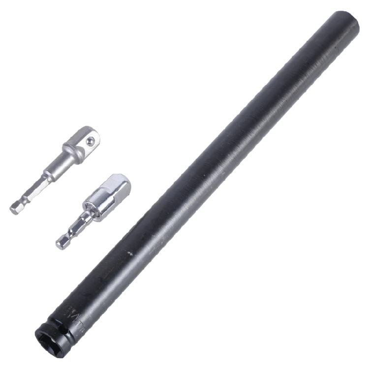 Полая торцевая головка 9/16" с ударным адаптером 1/2" и шестигранным хвостовиком, подходит для работ с увеличенным вылетом над головой
