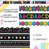82Ft Black Brights Classroom Bulletin Board Border 72Pcs Colorful Chalkboard Border Trim Stickers for Back to School Office Decor