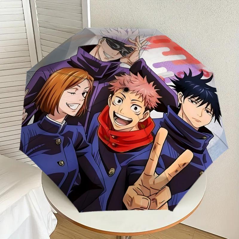1PC Jujutsu Kaisen anime characters Umbrella-8-Rib Reinforced, Automatic Open, Lightweight & Durable, Cute Fashion Accessory for Outdoor-P2687